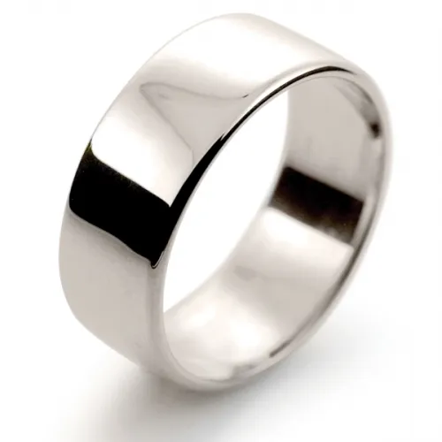 Soft Court Light - 8mm (SCSL8 W) White Gold Wedding Ring